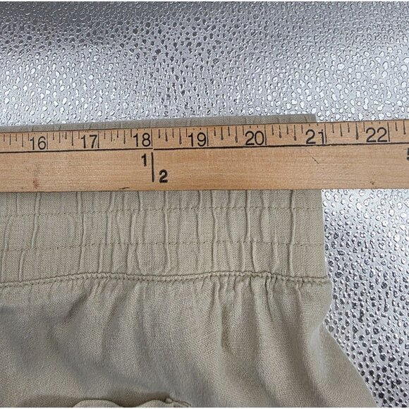 Peace & Pearls 1X Beige Elastic Waist Pants 27" - Picture 4 of 5